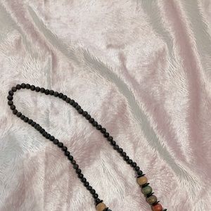Wood long necklace